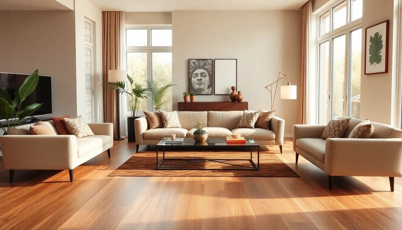 Transform your space with stunning flooring near me in an elegant living room setting.