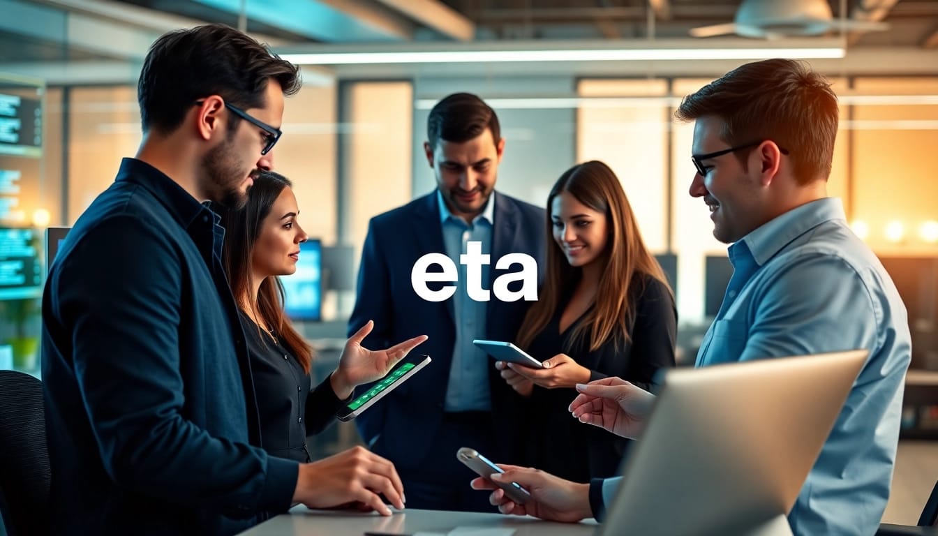 Streamlined interface for the eta application uk showcased in a modern office setting.
