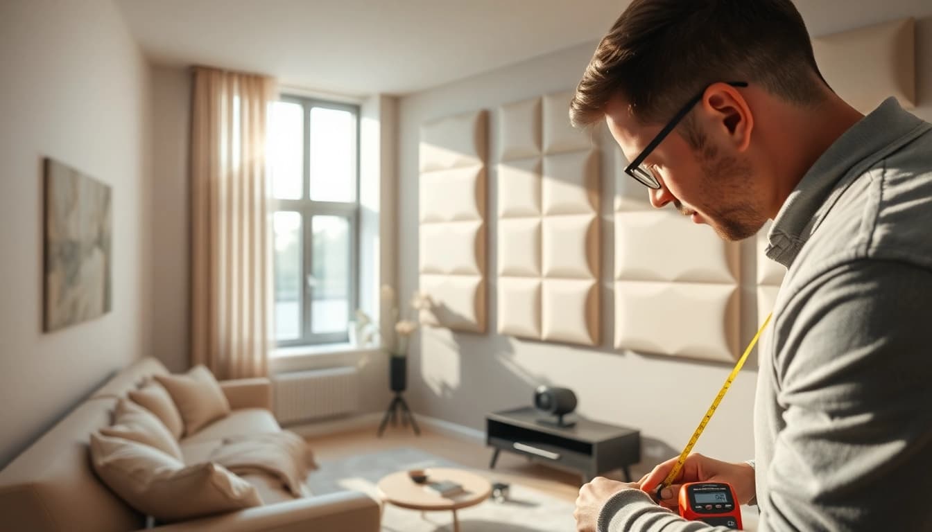 Soundproofing installation demonstrating professional techniques and modern design in a serene living room