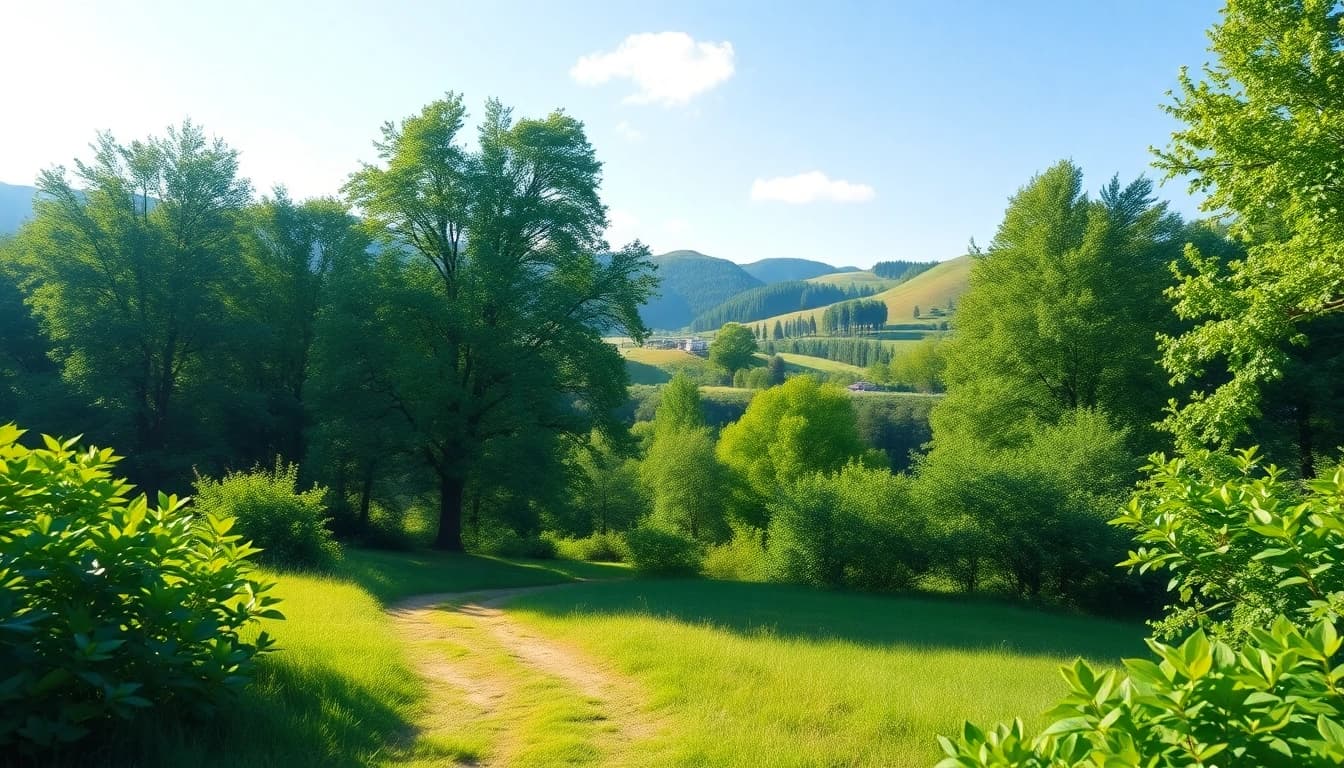 Embracing nature's calm, a peaceful forest path alleviating stress and anxiety.