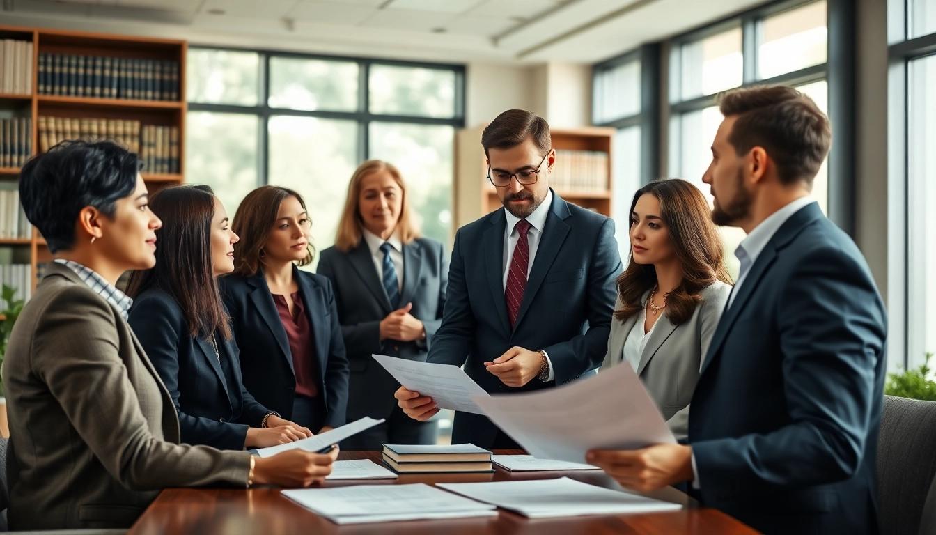 Estate Planning discussion with clients and a lawyer in a professional setting, highlighting support and trust.