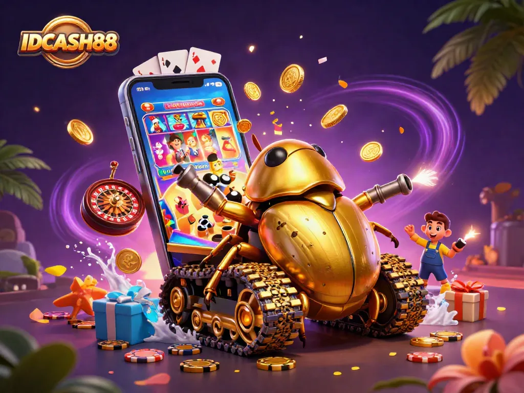 Experience excitement with IDCASH88 as golden casino tank bursts with games and rewards.