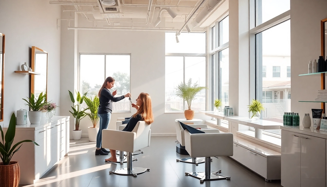 Hair salons San Diego - Skilled stylist applying highlights in a modern salon