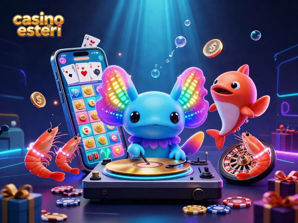 Gioca nei migliori casino online esteri con l'axolotl DJ e gli animali marini animati.