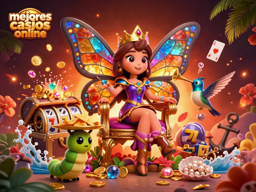 Los mejores casinos online: elige tus juegos favoritos en esta vibrante composición ilustrativa.