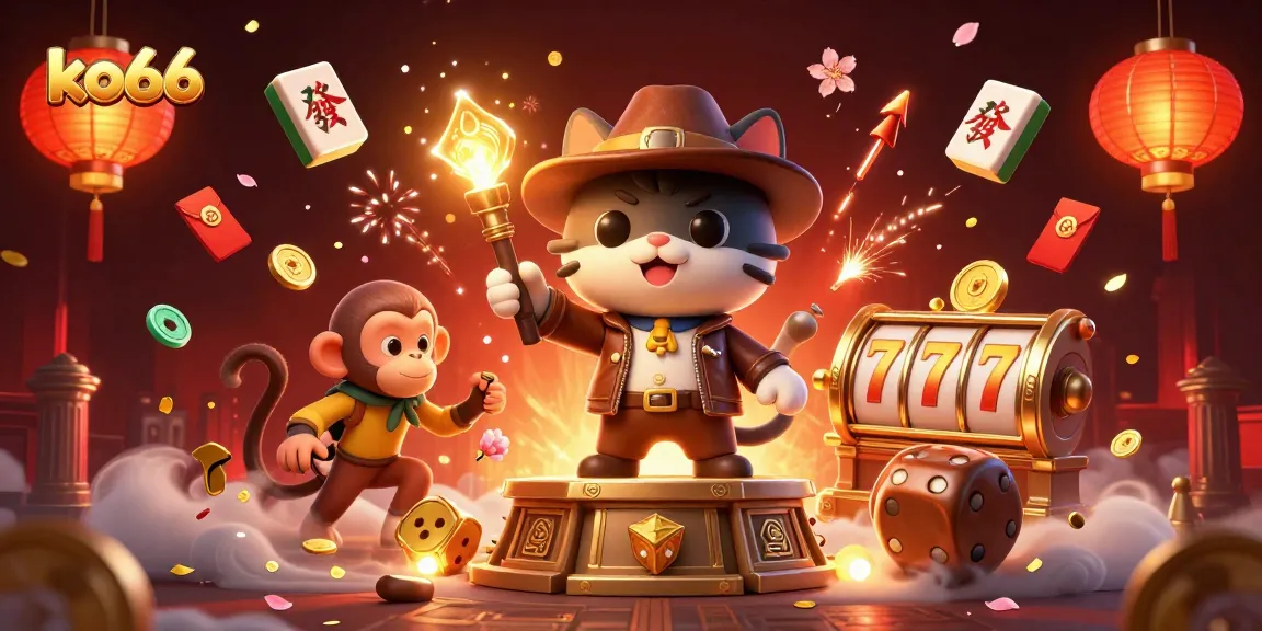 Join the adventurous ko66 theme as a cat archaeologist uncovers thrilling casino treasures.