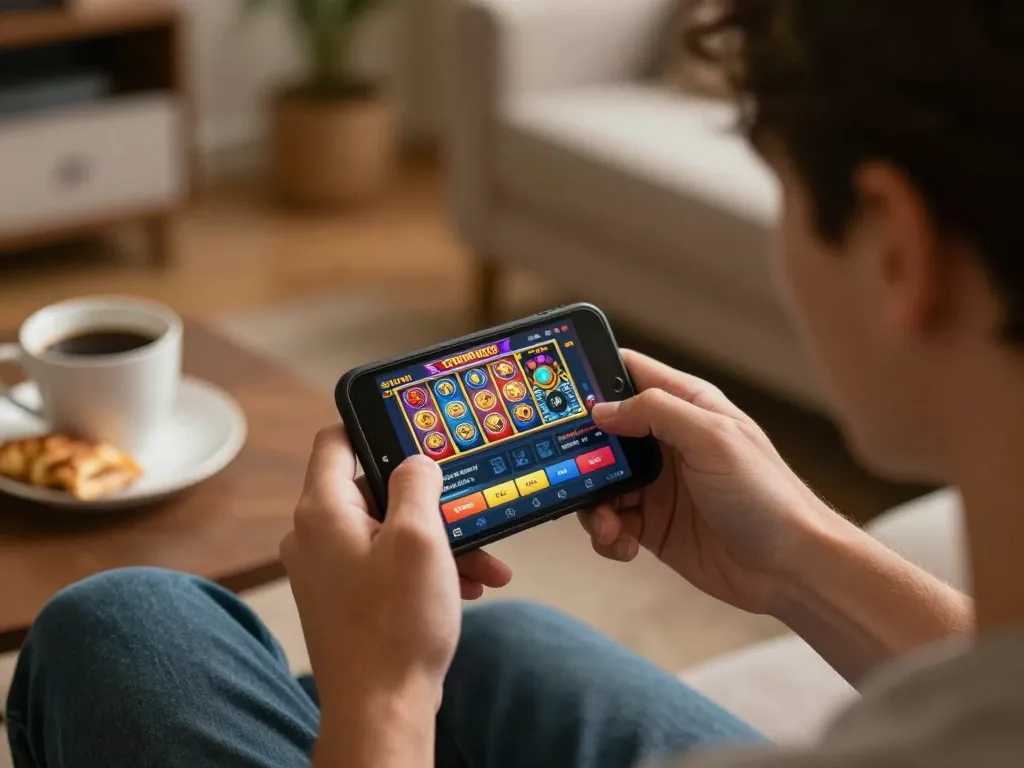 Engaging gameplay on the MK8 online casino app, featuring vibrant slot interface and player strategy.