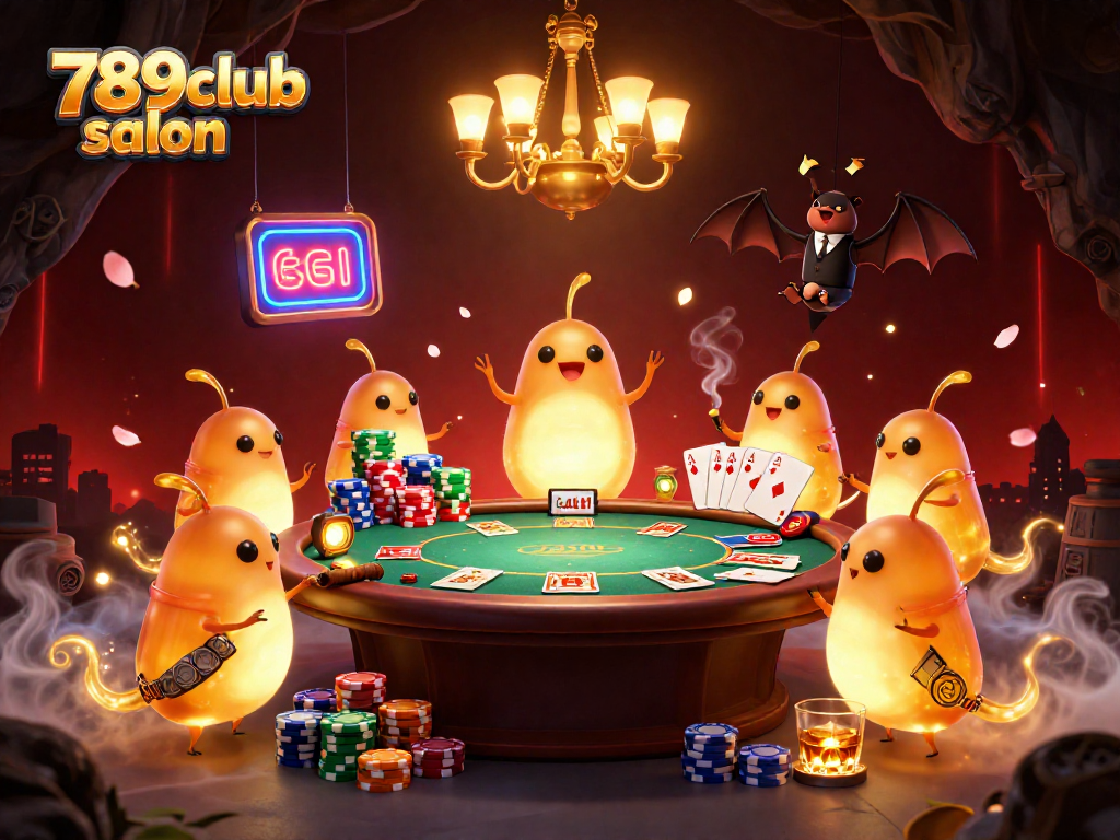 Enjoying games at 789club salon, with glowworms lighting the casino ambiance dynamically.