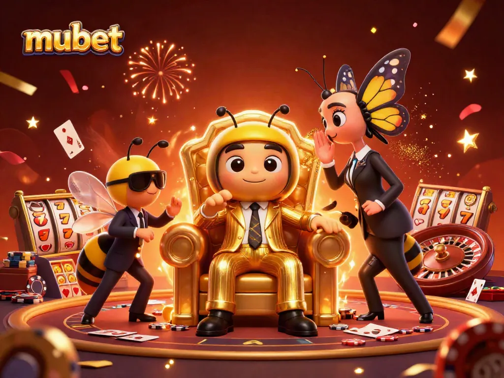 Engage with mubet's thrilling casino atmosphere featuring a mob boss and game elements.