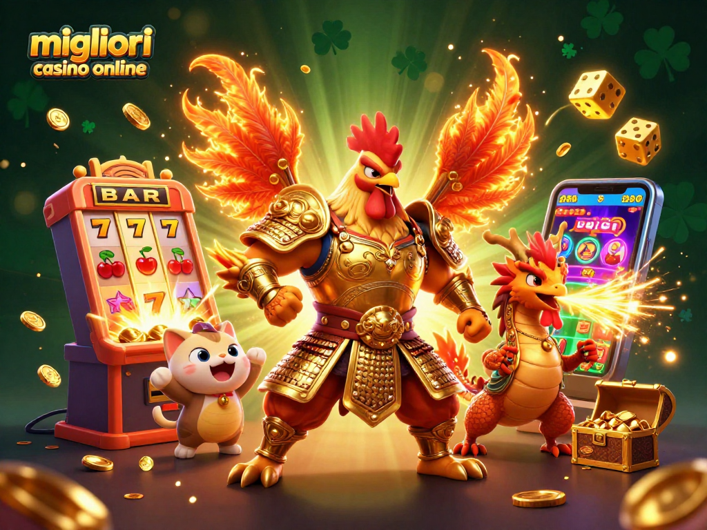 Esplora i migliori casino online con effervescenti simboli di vincita e personaggi festivi.