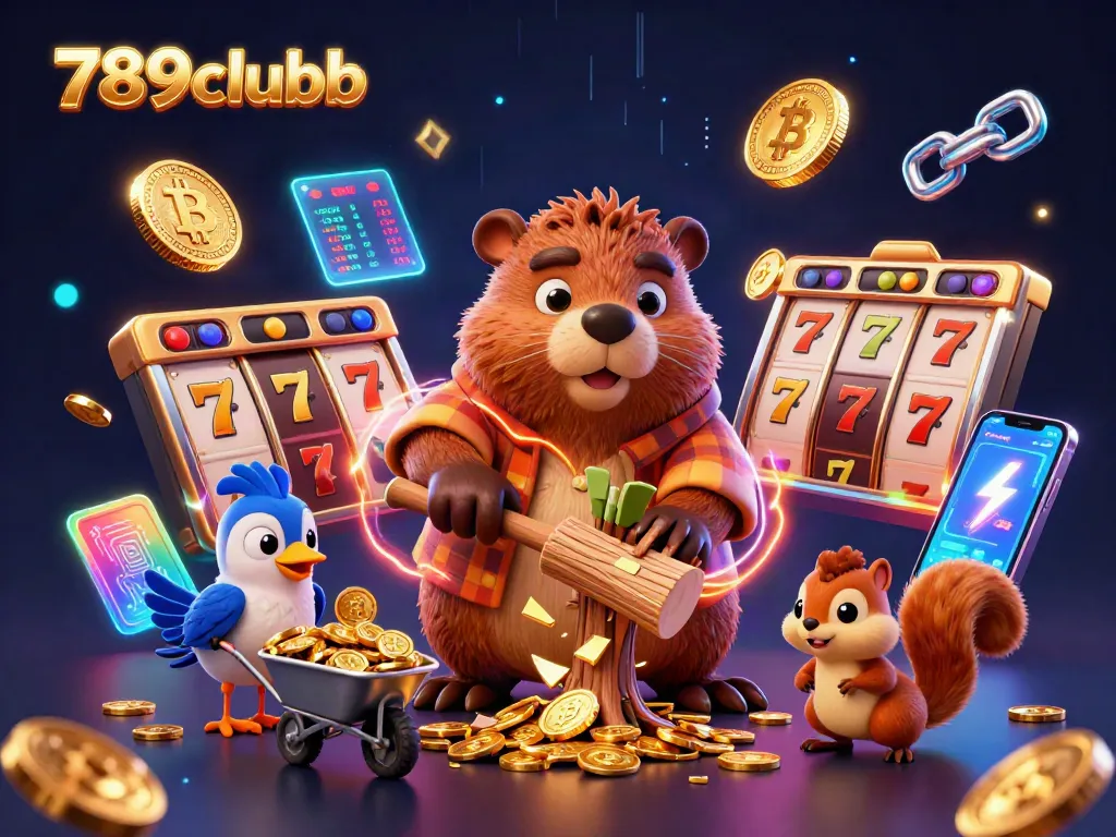 Chop trees and win coins with 789clubb in this vibrant online casino illustration.