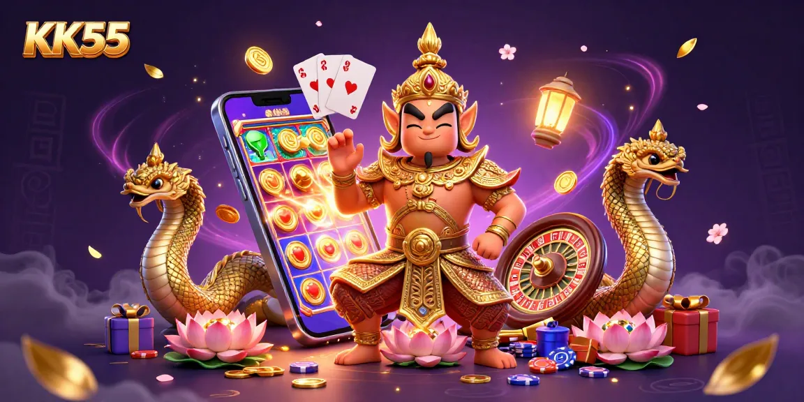 Engage with thrilling KK55 experiences featuring vibrant gaming elements and dynamic characters.