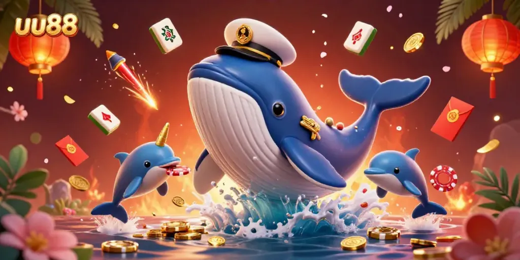 Experience exciting gameplay at uu88 with a vibrant 3D casino scene featuring animated characters and rich gaming elements.