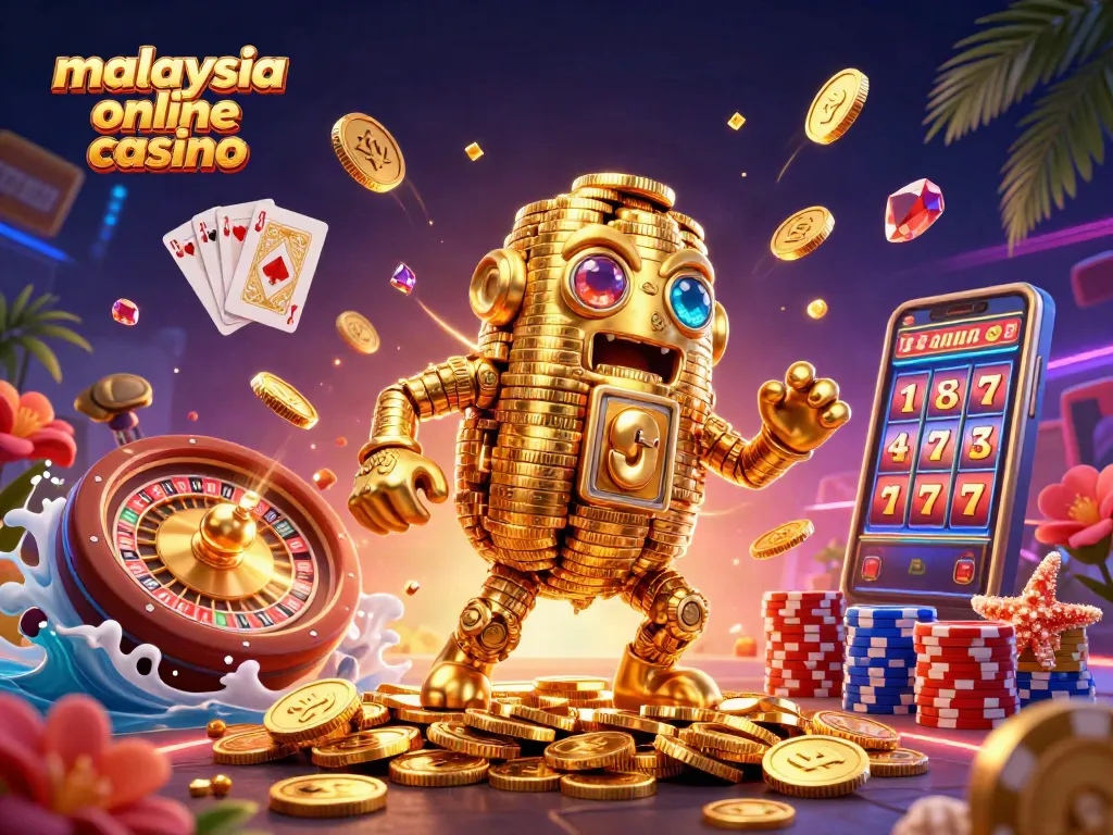 Experience the excitement of a malaysia online casino with vibrant gold golems and spinning games.
