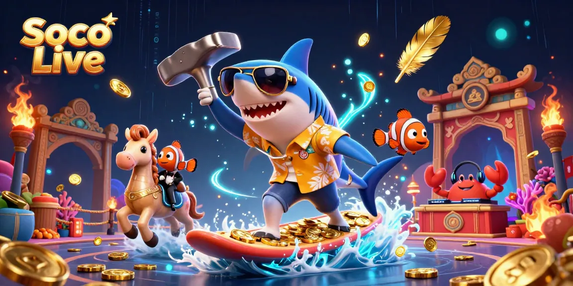 Soco Live excels in engaging sports betting with vibrant visuals of cartoon characters in casino settings.