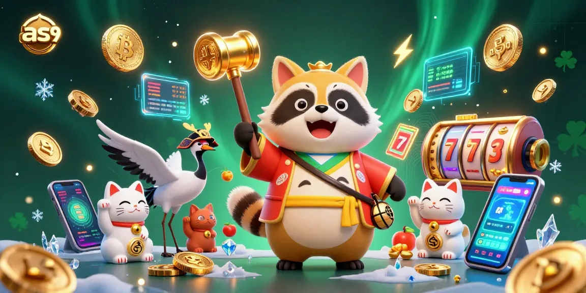 Experience the thrill of as9 casino with a vibrant 3D scene of joyful characters and exciting crypto elements.