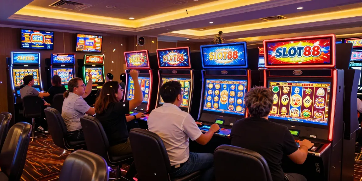 Players enjoying exciting gaming experience at slot88 resmi casino.