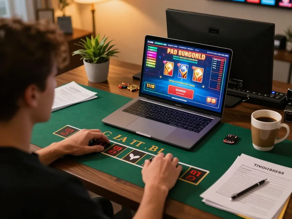 LC88 player strategically engaging in live dealer blackjack session on laptop at home