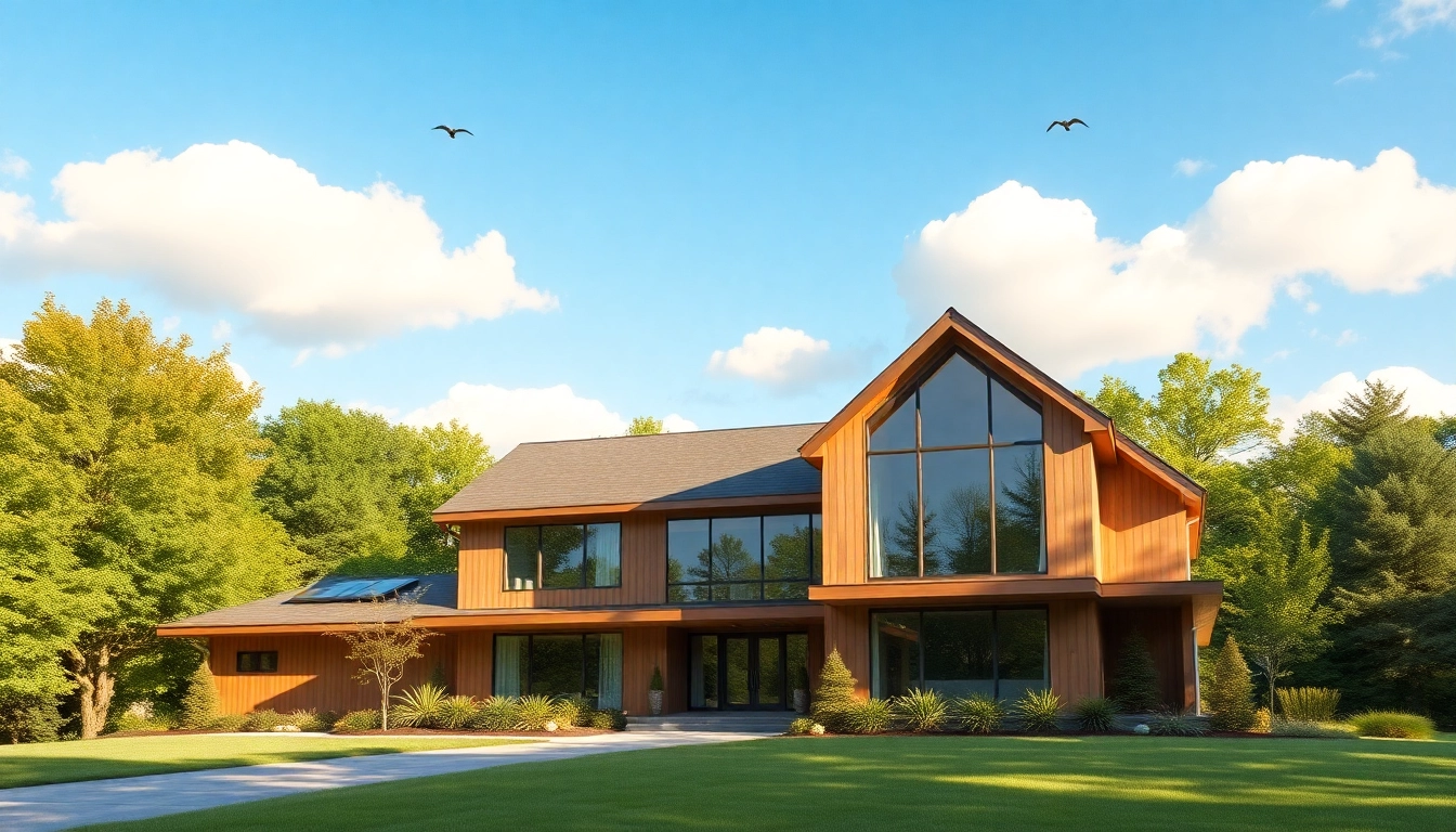 Showcasing Massachusetts residential architecture with a modern home nestled in greenery.