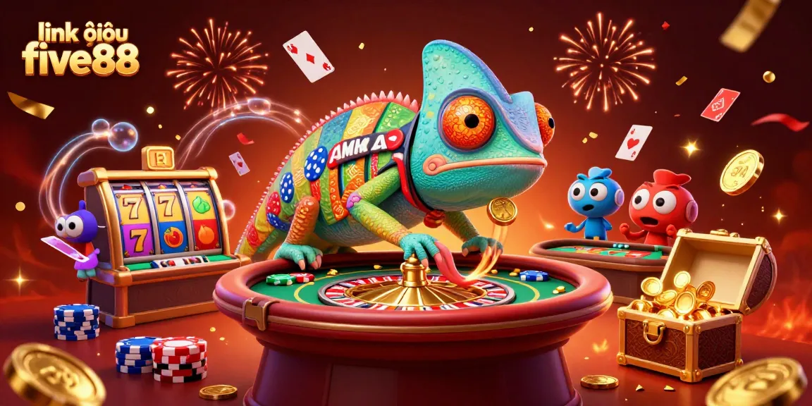 Experience the vibrant energy of link vào five88 with a dynamic scene of casino excitement.