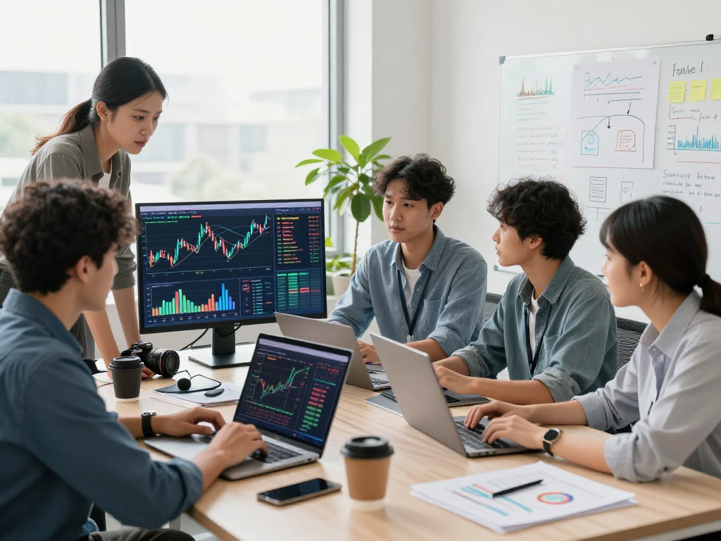 USDT0 cross-chain finance collaboration in a modern office.