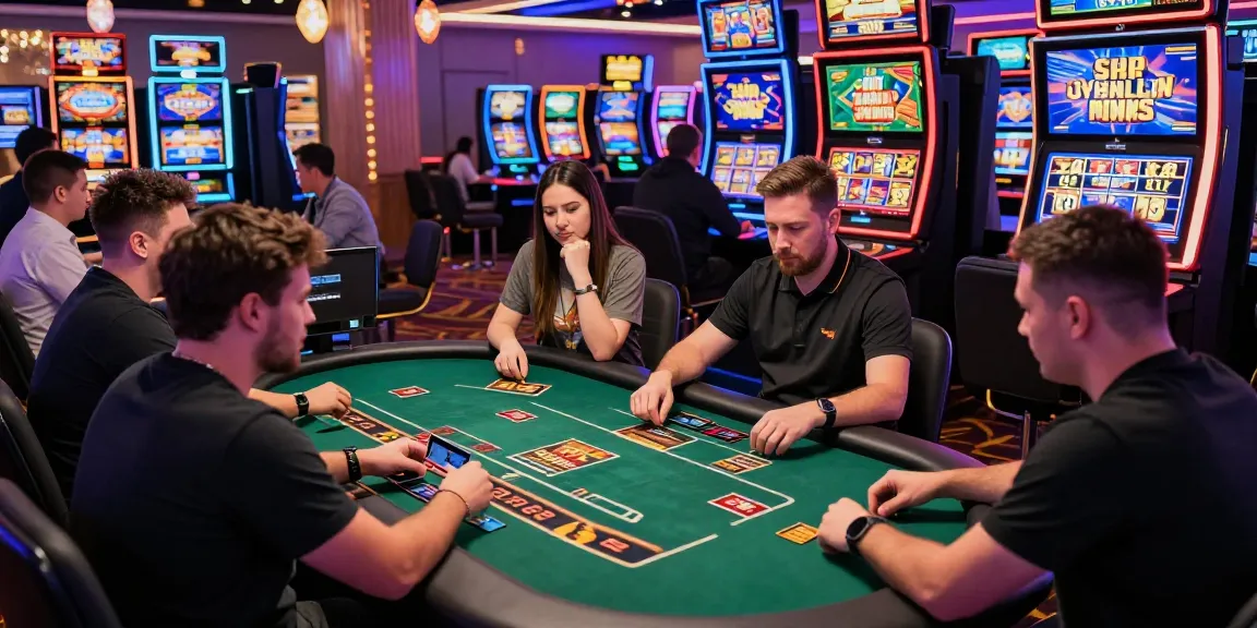 Players enjoying thrilling games at online casinos that accept credit cards, showcasing vibrant slot machines and lively dealer tables.