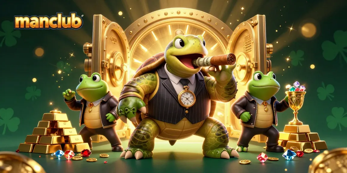 Engage with manclub's exciting gambling scene featuring a snapping turtle mobster and bullfrog enforcers.