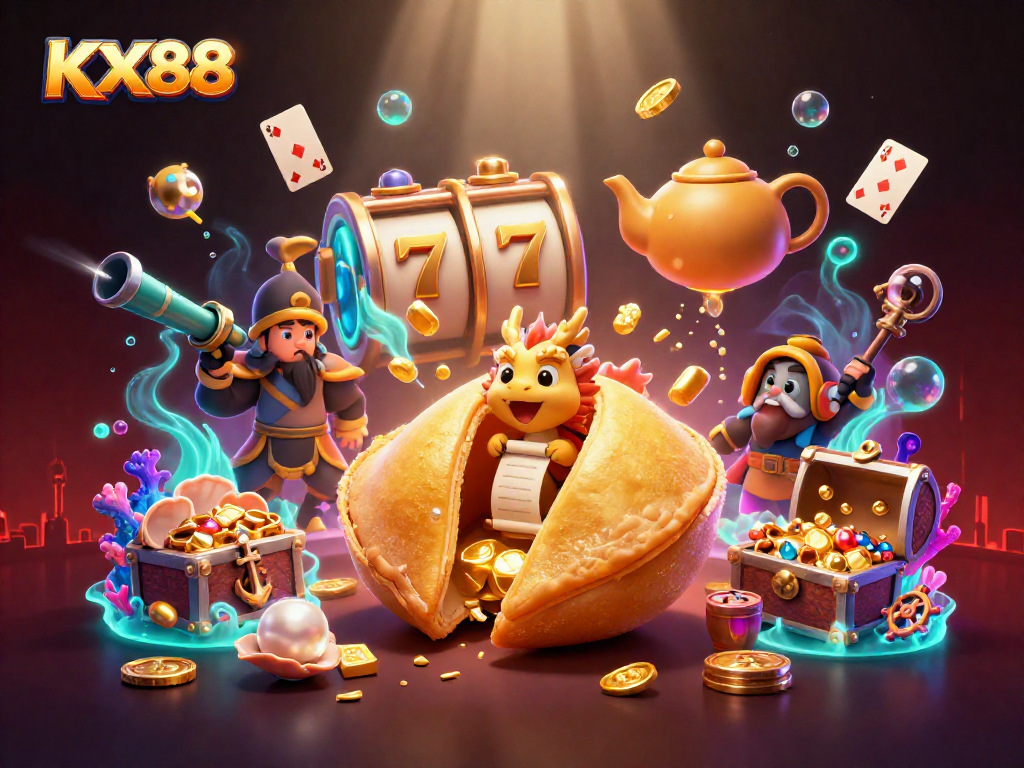 KX88 invites players to win big with vibrant slot elements and a magical dragon scene.
