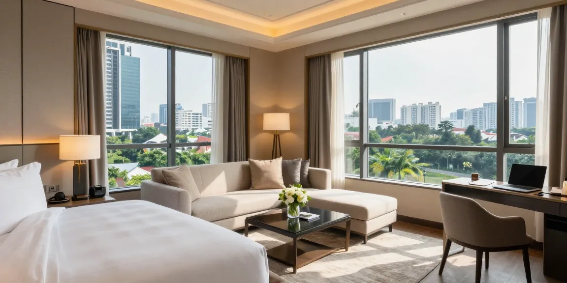 Experience luxury at ROKOK88 hotel, showcasing a serene hotel suite in Kebayoran Baru, Jakarta Selatan.