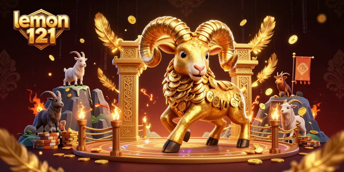 Experience thrilling gameplay with lemon 121, featuring a golden ram charging through a vibrant casino scene.