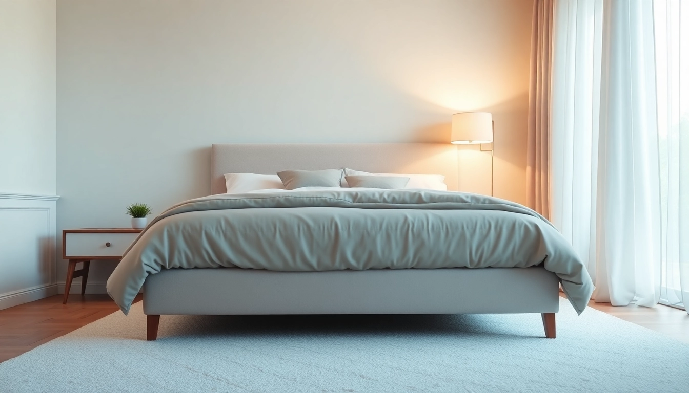 Stylish full size bed frame showcased in a cozy bedroom with natural lighting and soft decor.