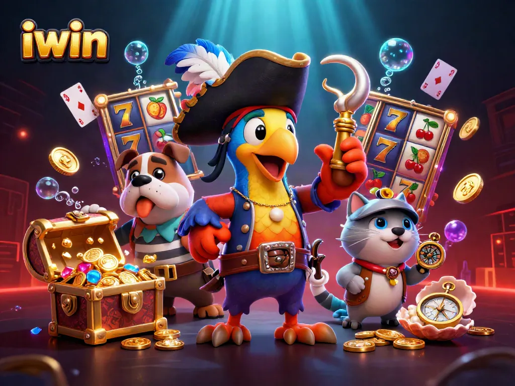 Win exciting rewards with iwin's vibrant casino adventure featuring slots and colorful characters.