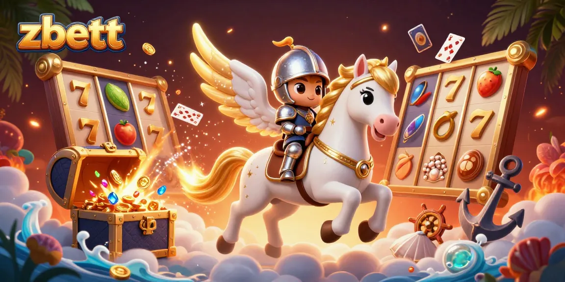 Experience thrilling gameplay at zbett with a celestial knight riding a magical horse in a vibrant casino adventure.