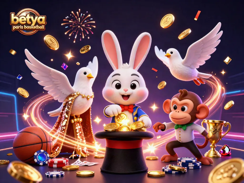 Experience the thrill of betya paris basketball with this vibrant 3D illustration showcasing betting magic and excitement.
