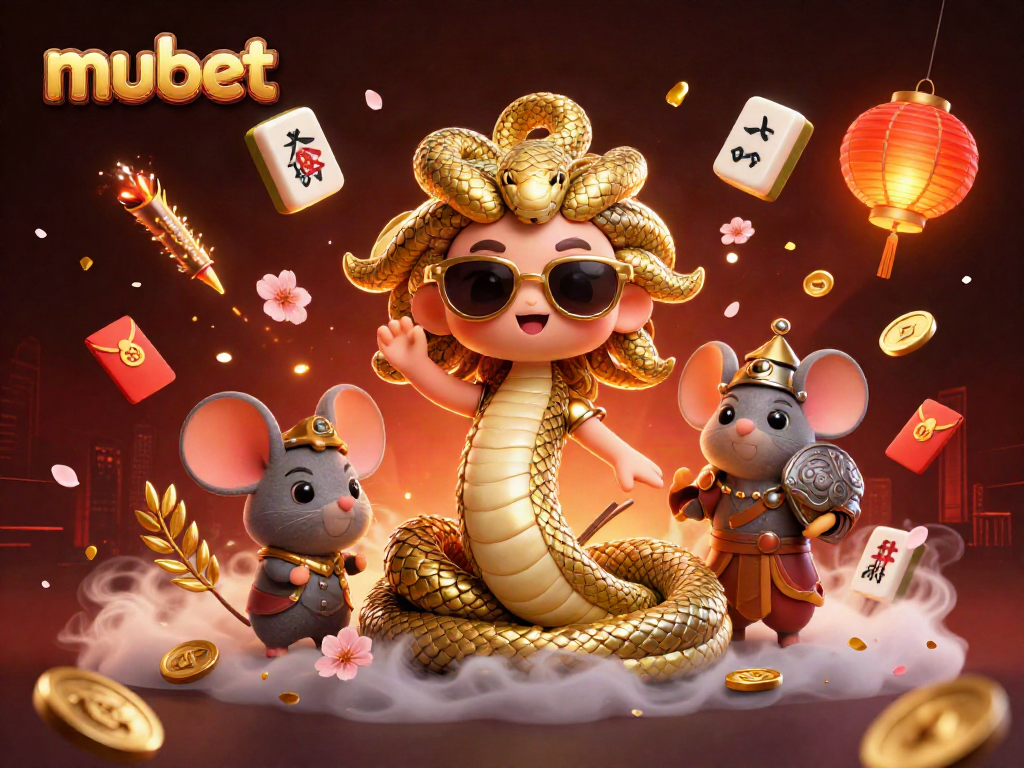 Engage with mubet in a vibrant 3D casino scene featuring Medusa and a warrior mouse.