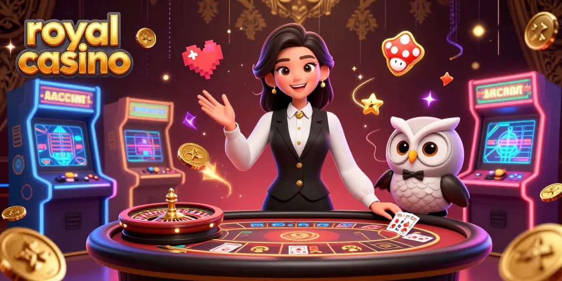 Experience the thrill at royal casino with vibrant gaming elements and dealers in action.
