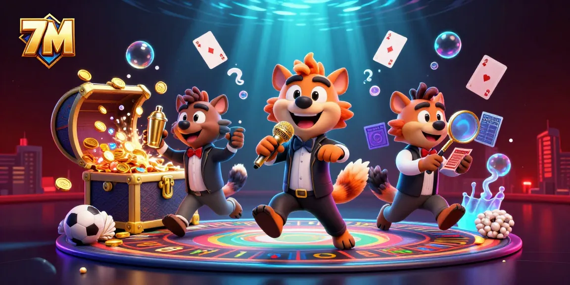 Experience thrilling sports betting with 7M in this vibrant casino scene featuring energetic hyenas.