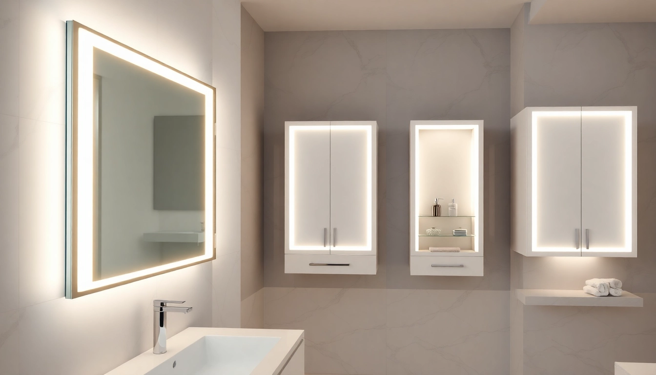 Illuminate your space with stylish illuminated bathroom cabinets featuring elegant LED designs.