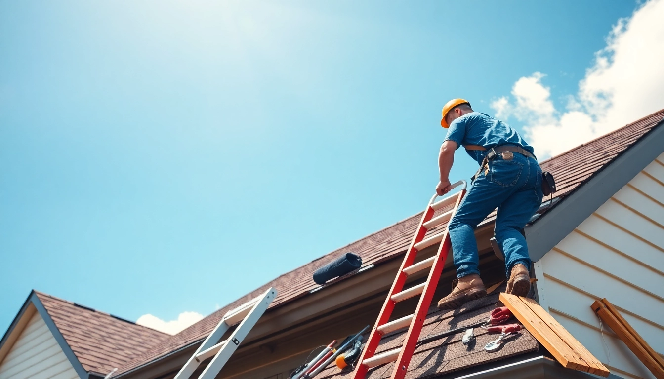 Expert technician installing shingles on a house, highlighting quality Roofing company services.
