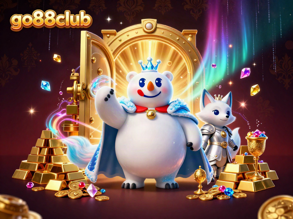 Win big with go88club as the ice king and snow fox explore a dazzling casino treasure scene.