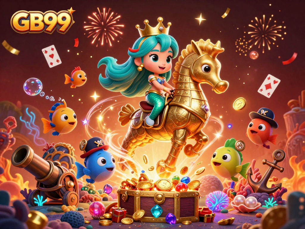 Experience thrilling gameplay with GB99 in an enchanting underwater world filled with pirates and treasures.