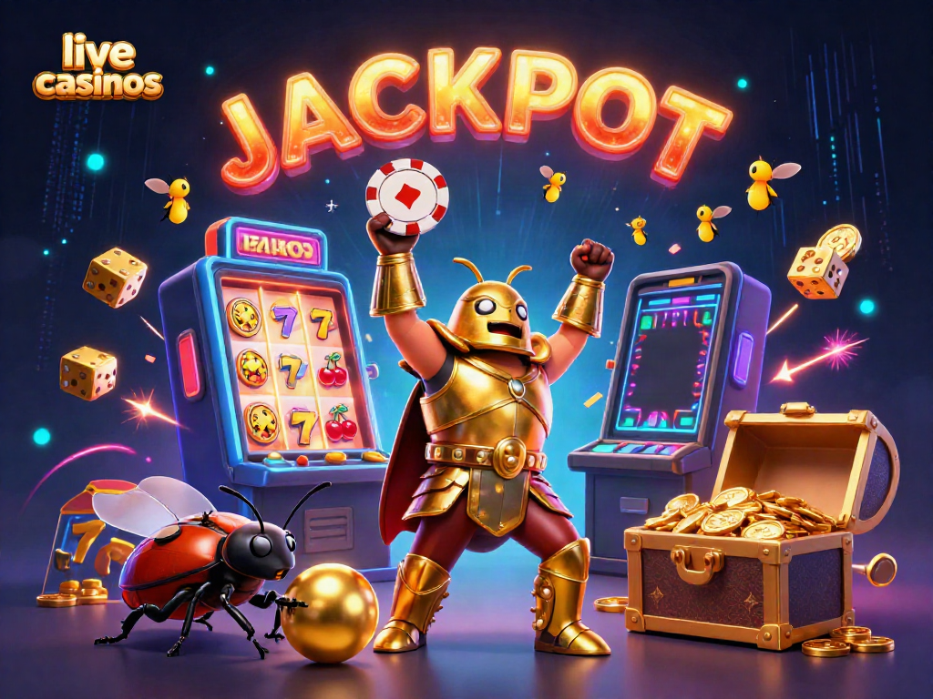Engaging 3D illustration showcasing lively characters and vibrant casino elements representing live casinos.