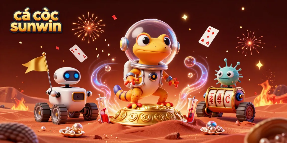 Experience cá cược sunwin strategies with a dynamic Martian-themed casino adventure illustration.