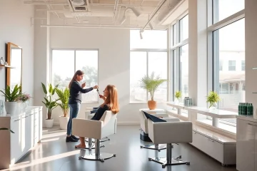 Hair salons San Diego - Skilled stylist applying highlights in a modern salon